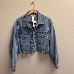 NWT Adika Jacket Womens Sz XL‎ Blue Denim “See You Never” Cropped